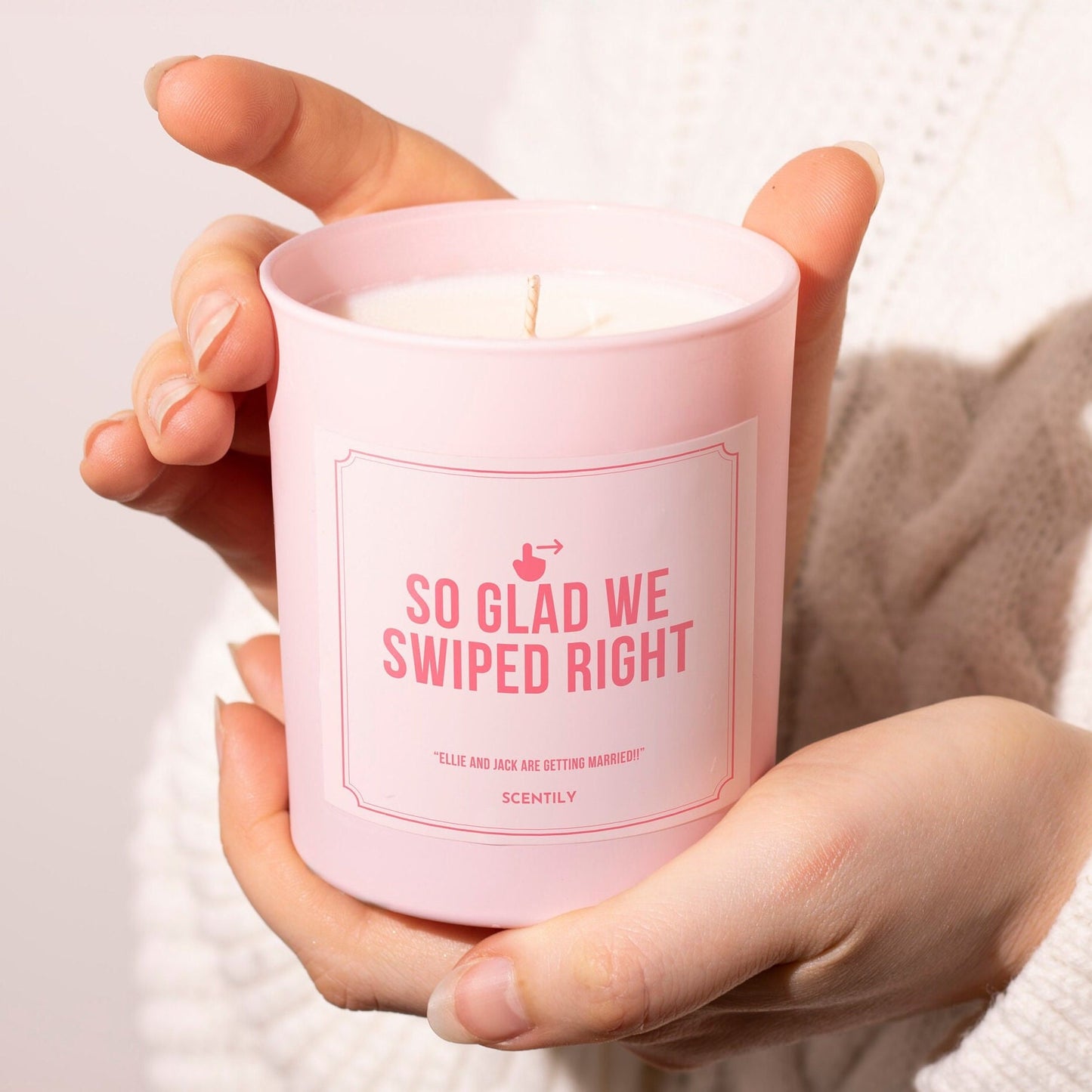 Swiped Right Candle Wedding Candle