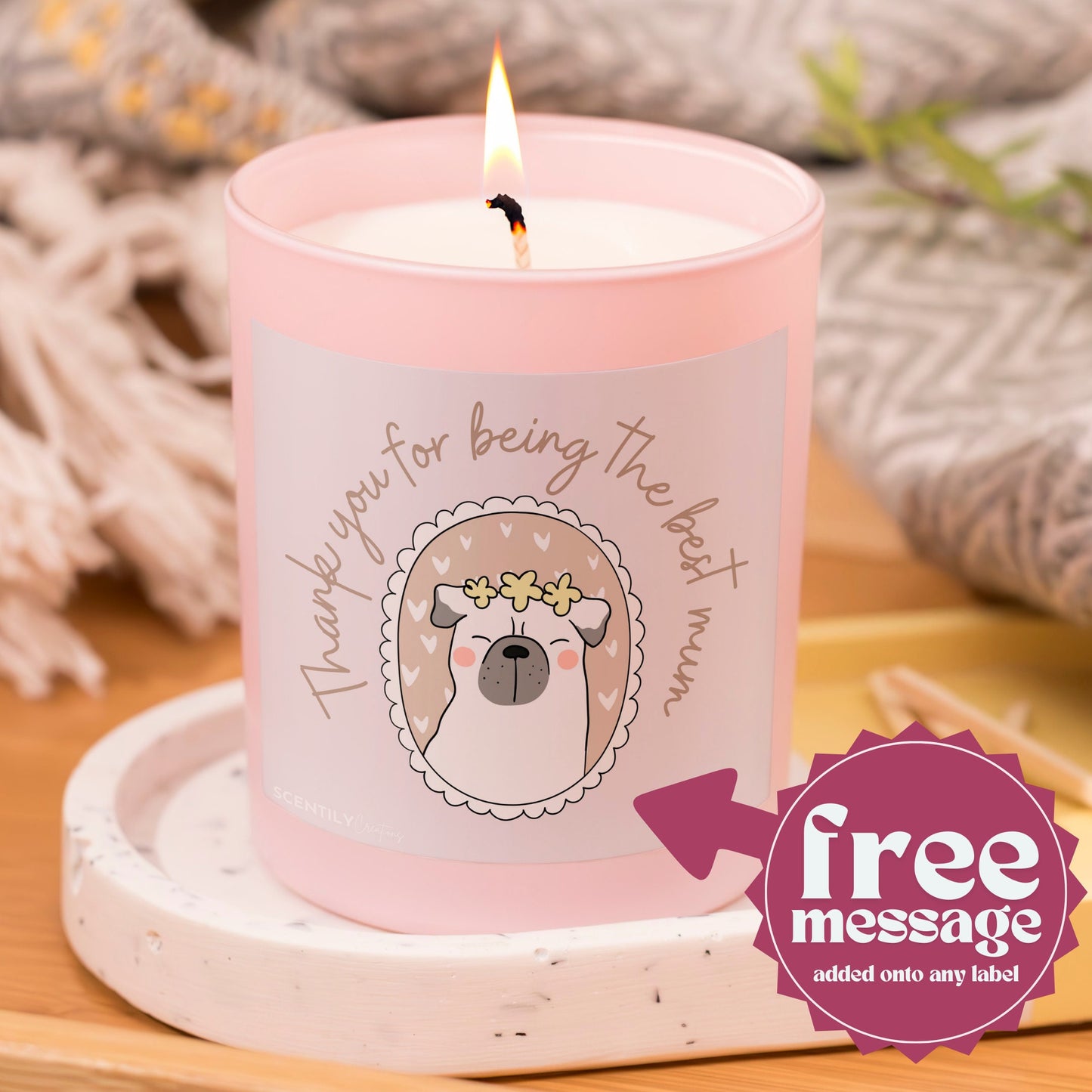 Dog Personalised Best Mum Scented Candle