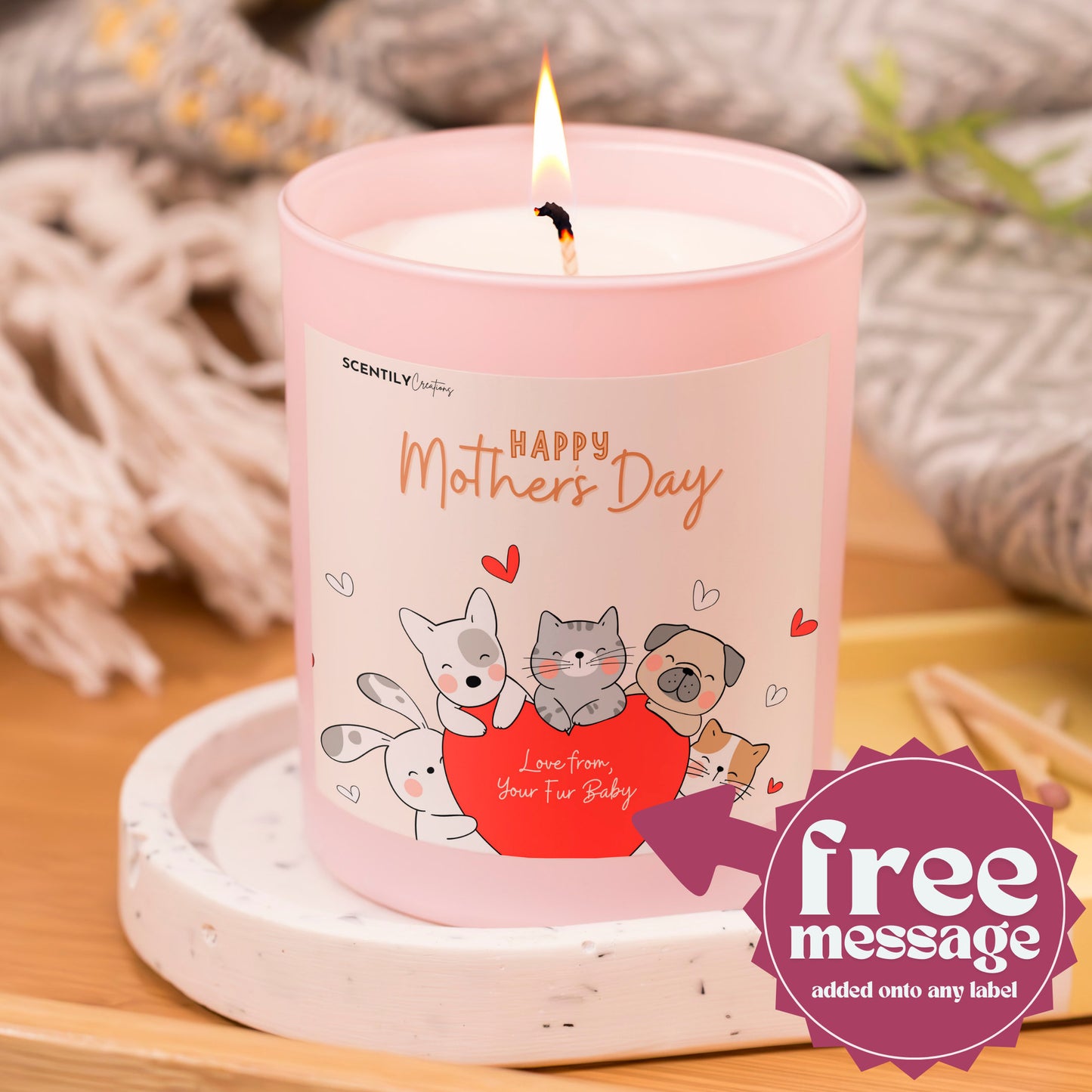 Happy Mothers Day Dog Scented Candle