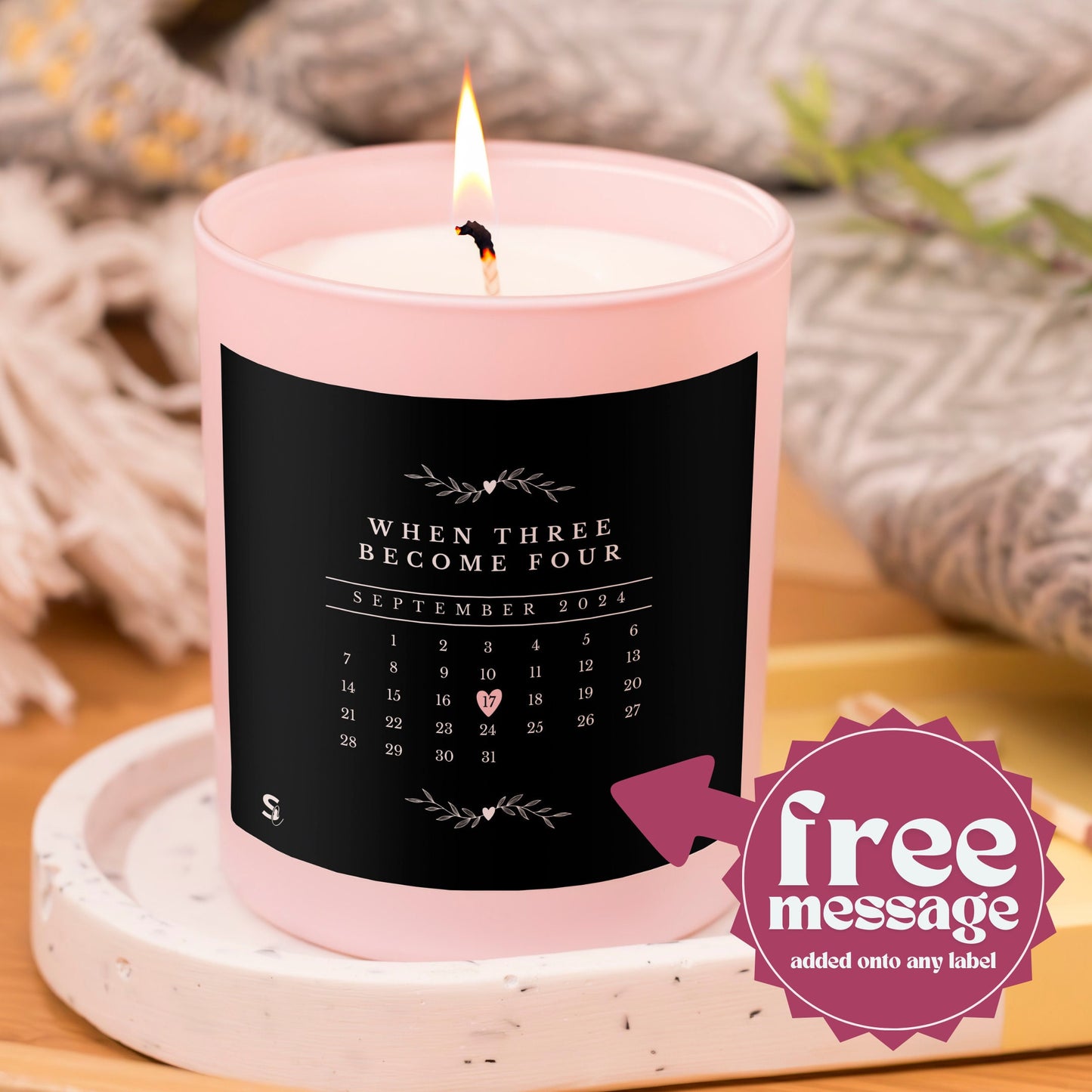 Black Calendar Style Scented Candle