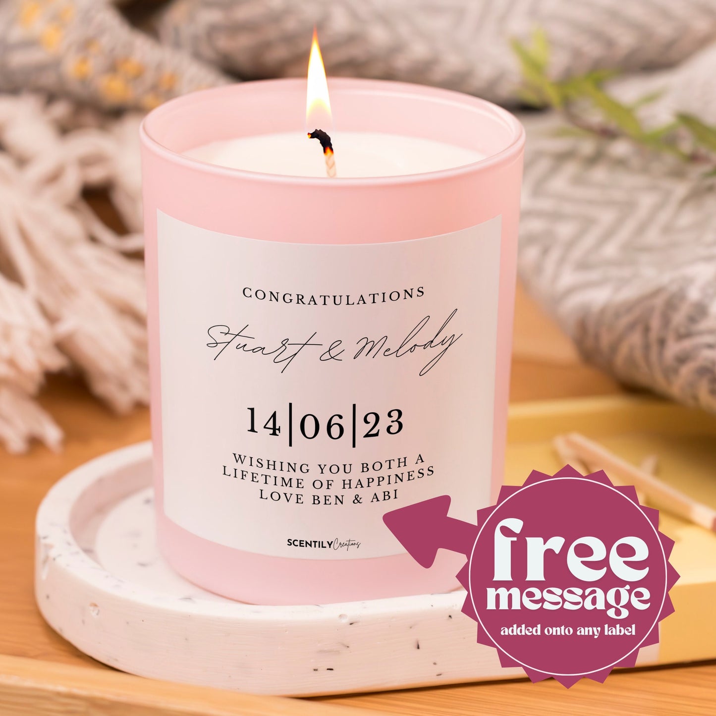 Wedding Date Engagement Scented Candle