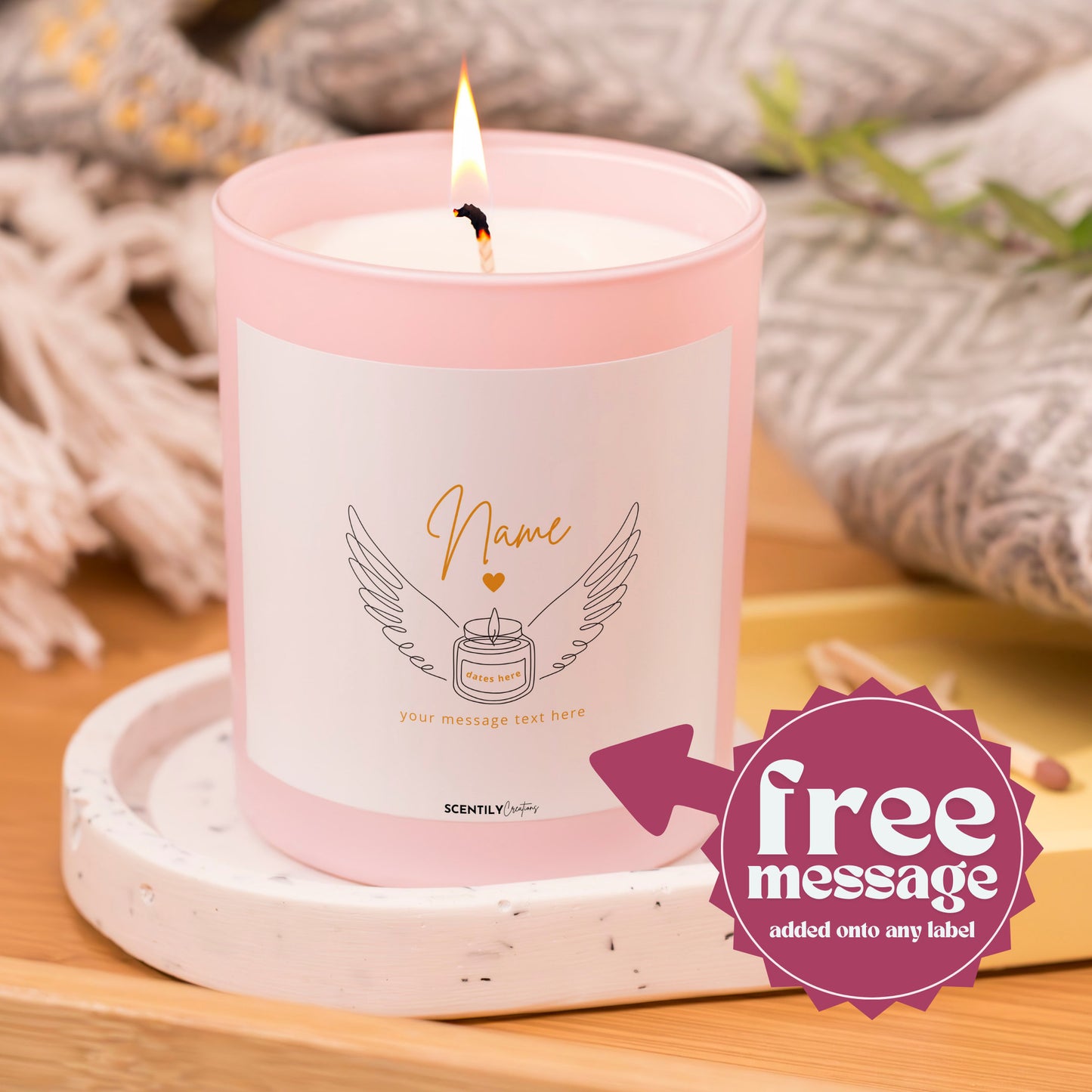 Remembrance Angel Wings Scented Candle