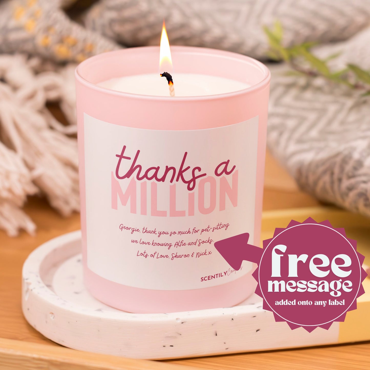 Thanks a Million Pink Scented Candle