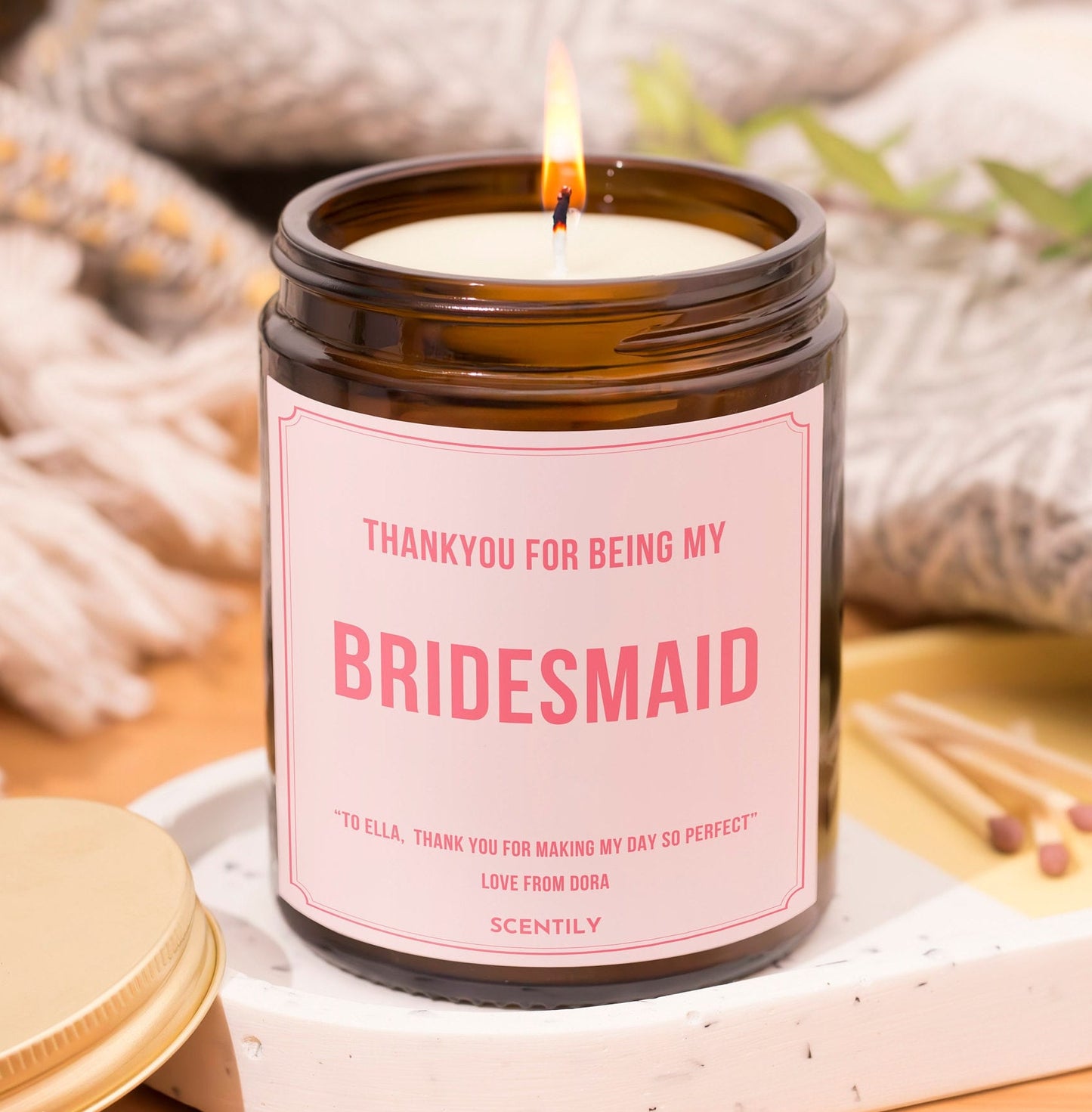 Thankyou Bridesmaid Candle