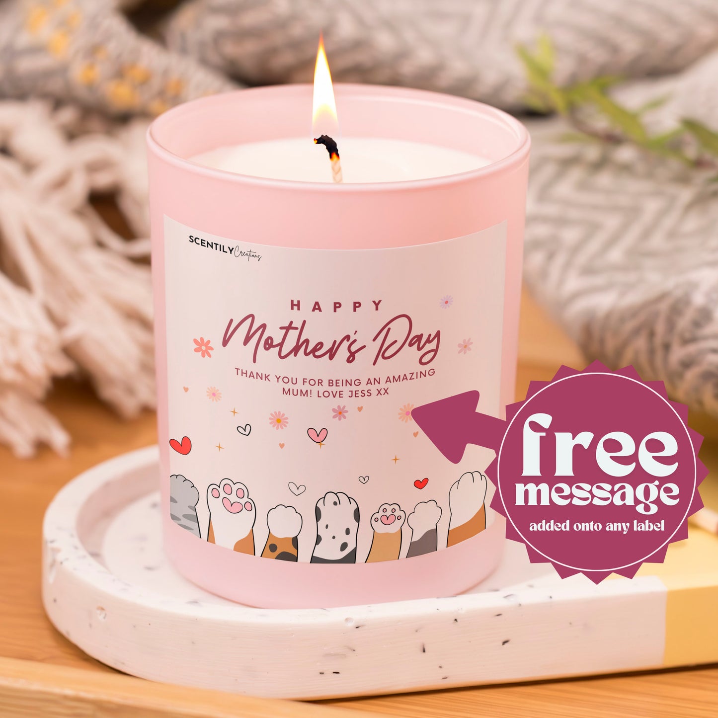 Mother's Day Paws Scented Candle