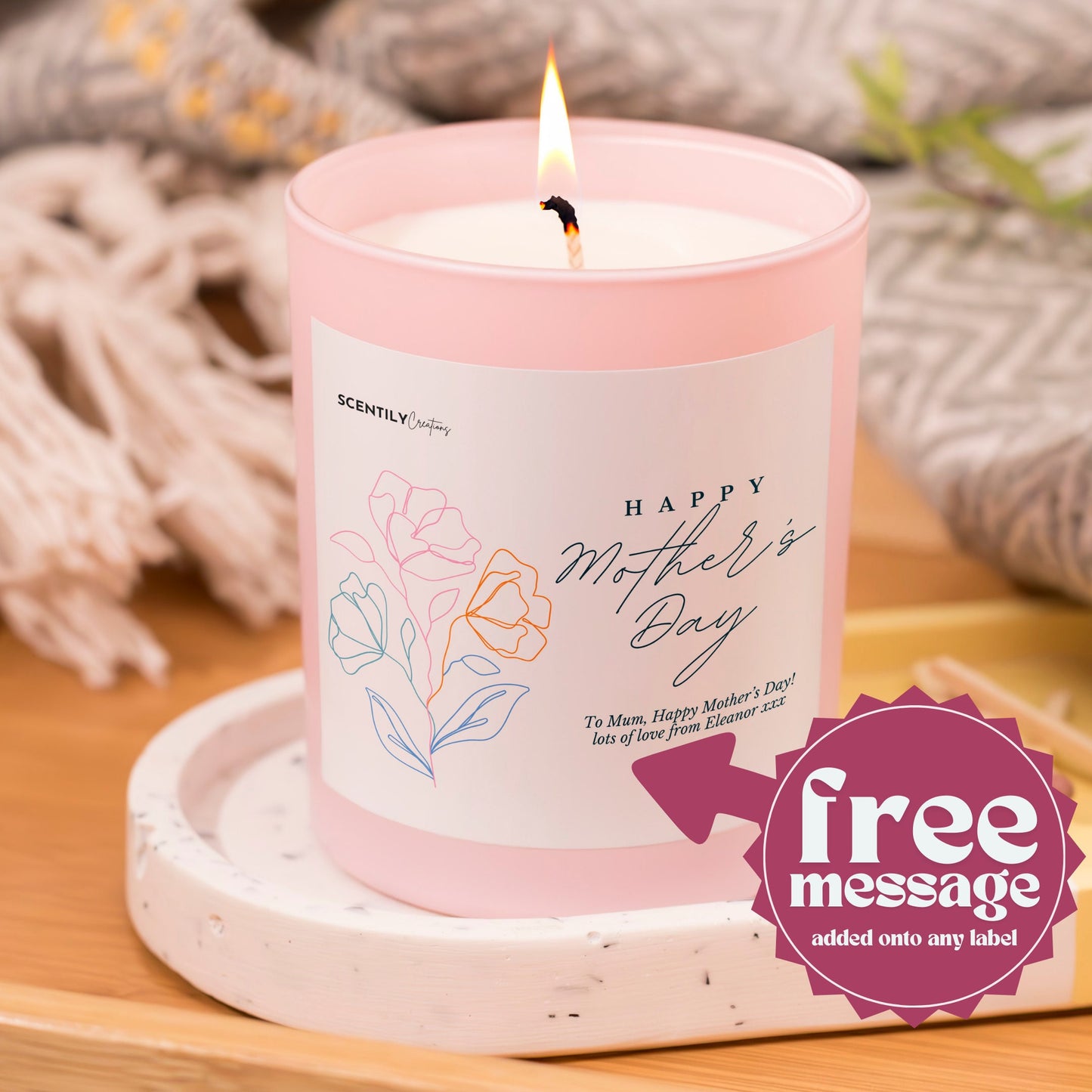 Mothers Day Flowers Scented Candle