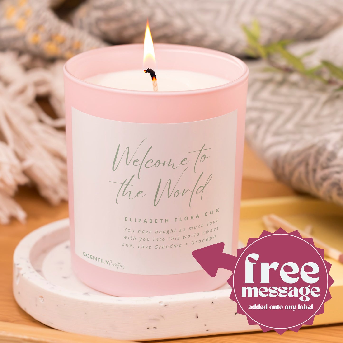 New Baby Welcome World Candle