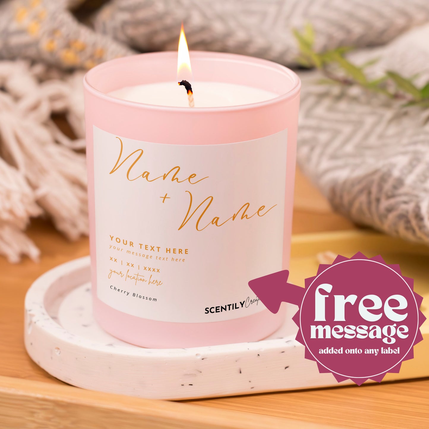 Custom Message Names Scented Candle
