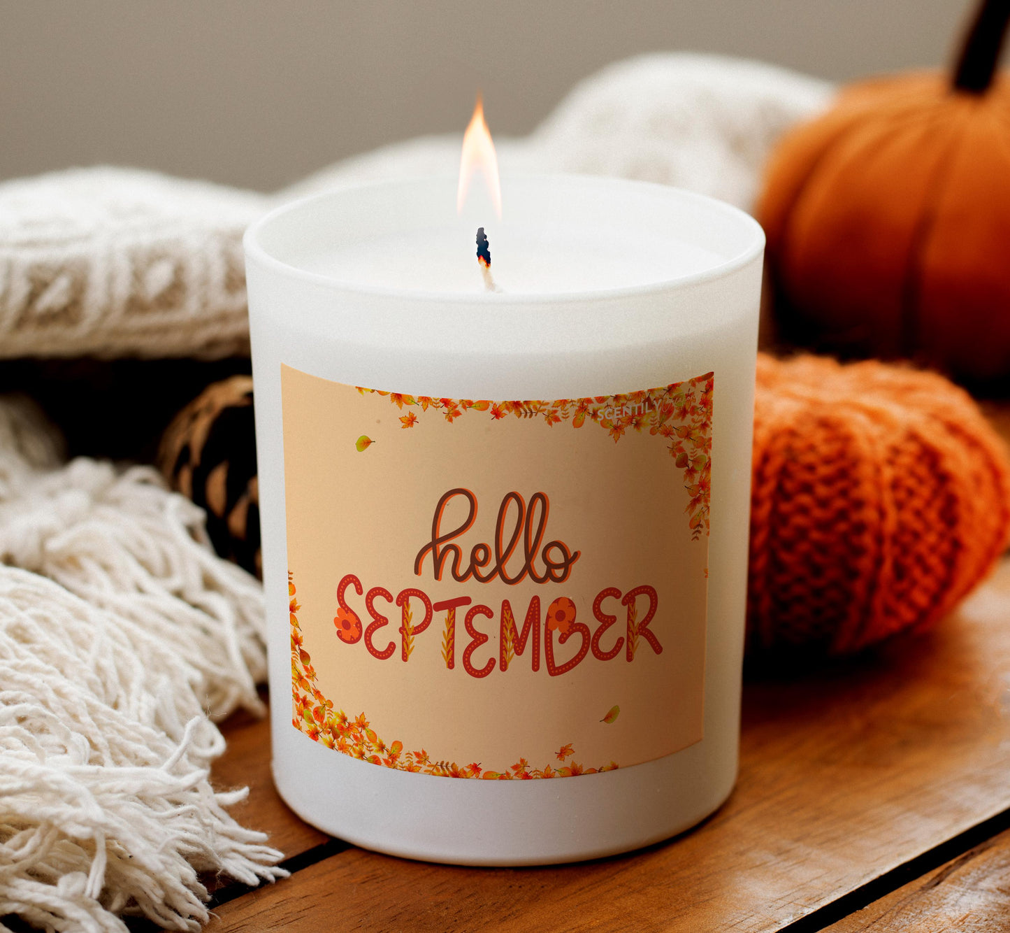 Hello September Leaves Scented Candle