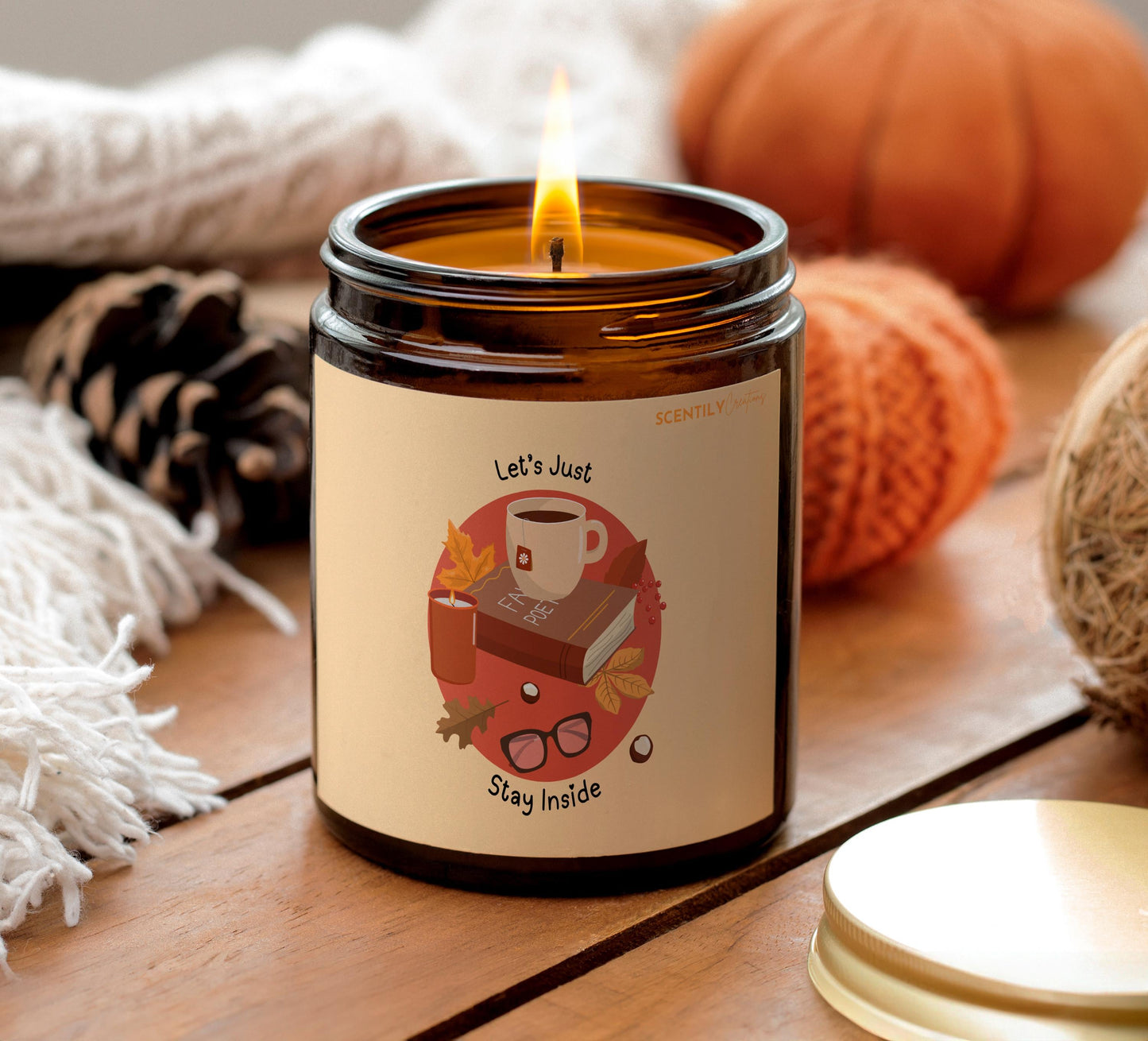Stay Inside Fall Pattern Candle