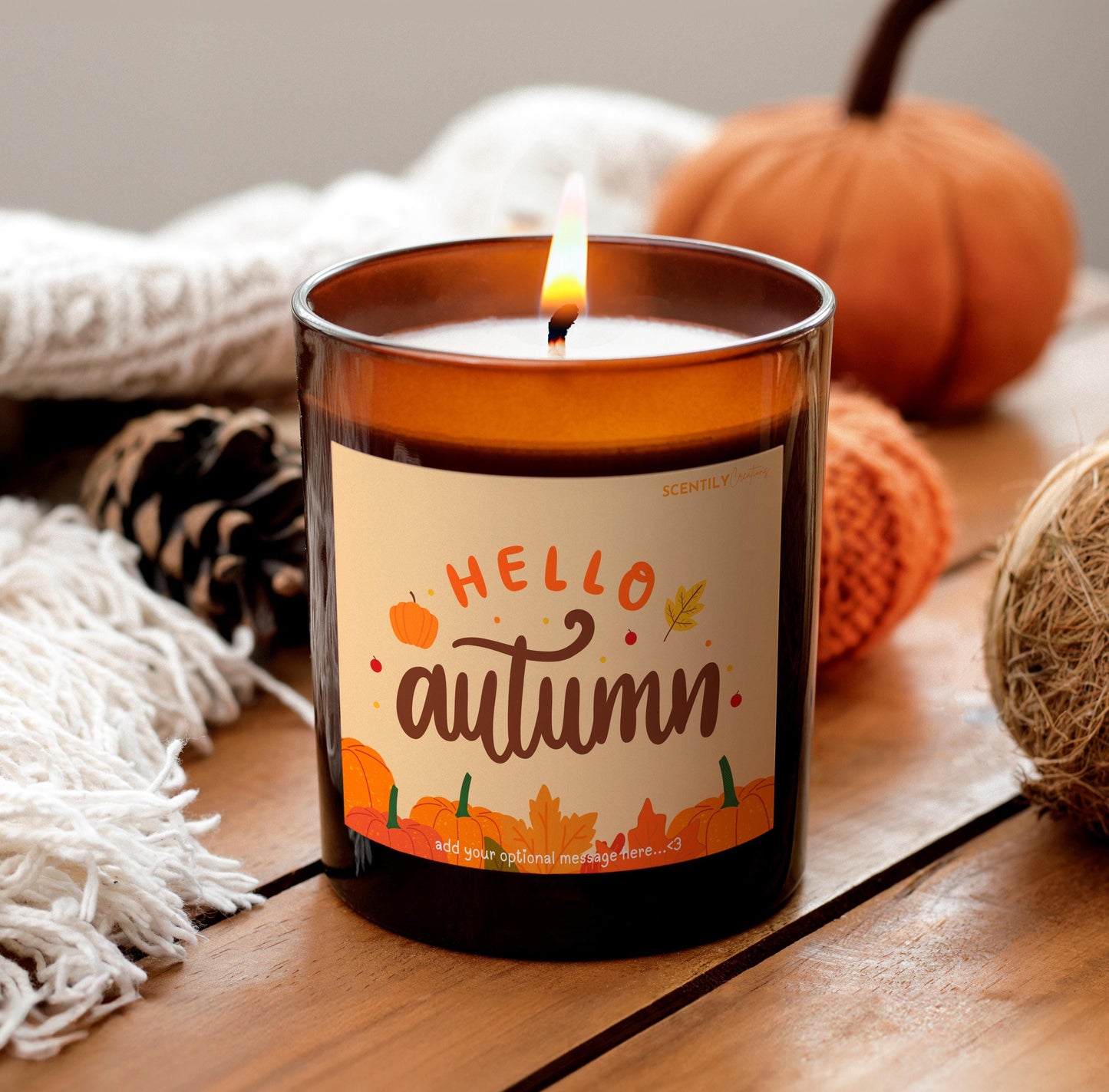 Hello Autumn Pumpkin Scented Candle