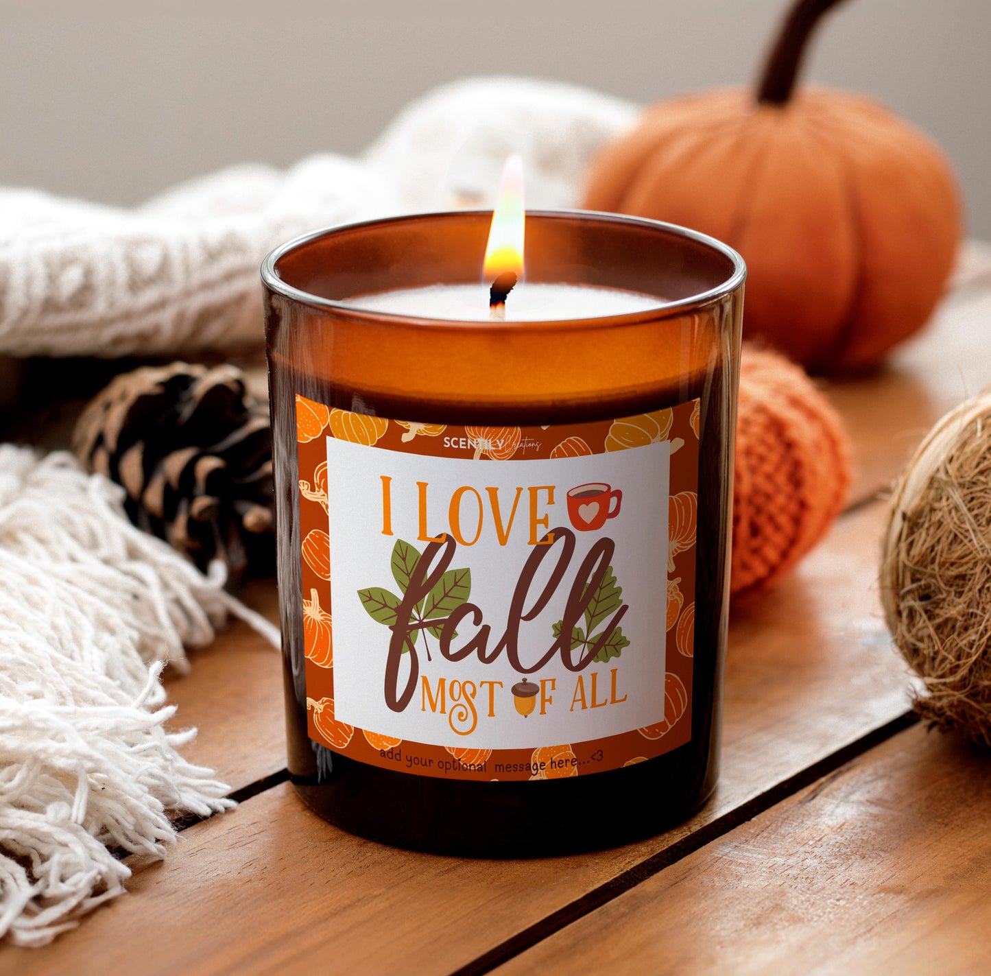 I Love Fall Autumnal Cosy Scented Candle