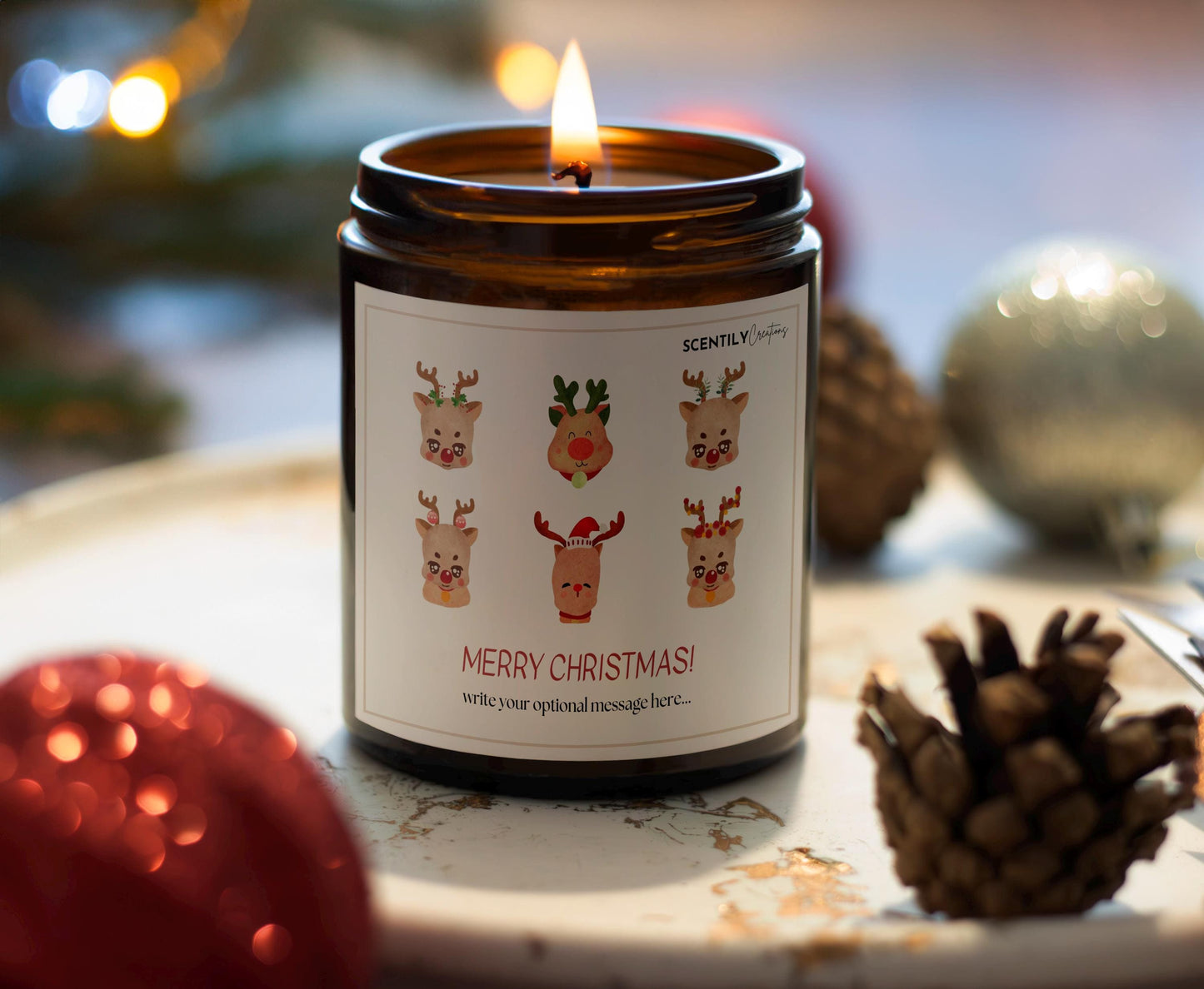 Reindeer Christmas Scented Candle