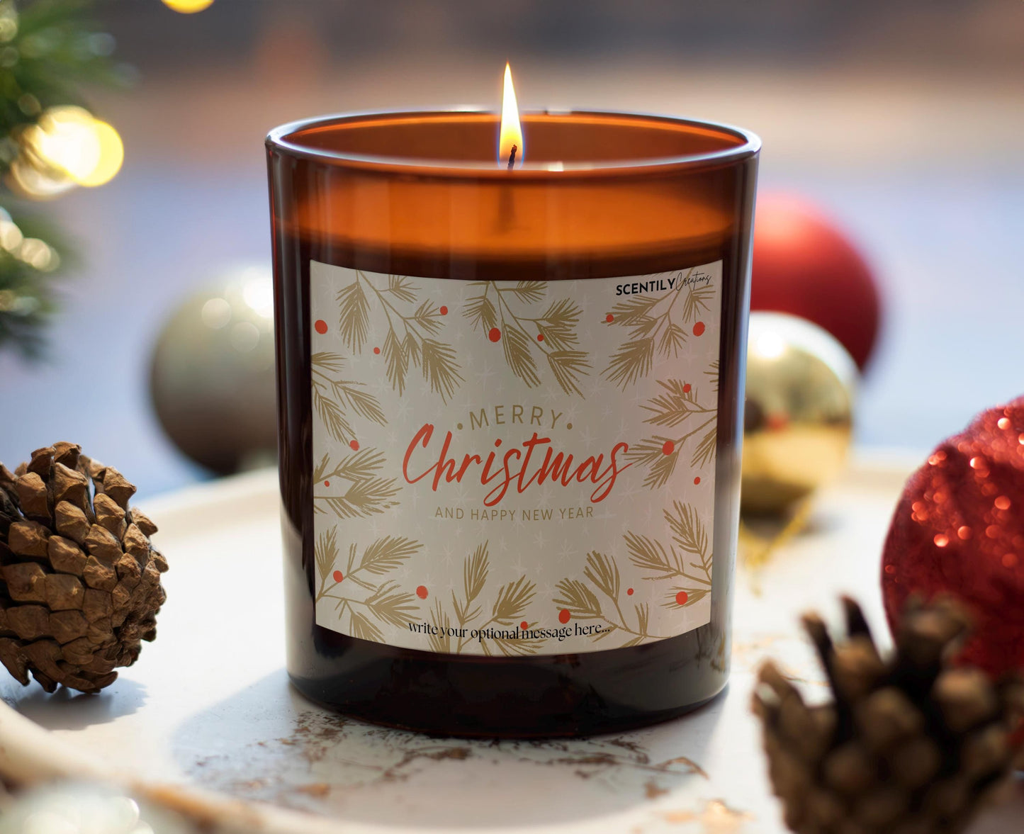 Merry Christmas Gold Scented Candle