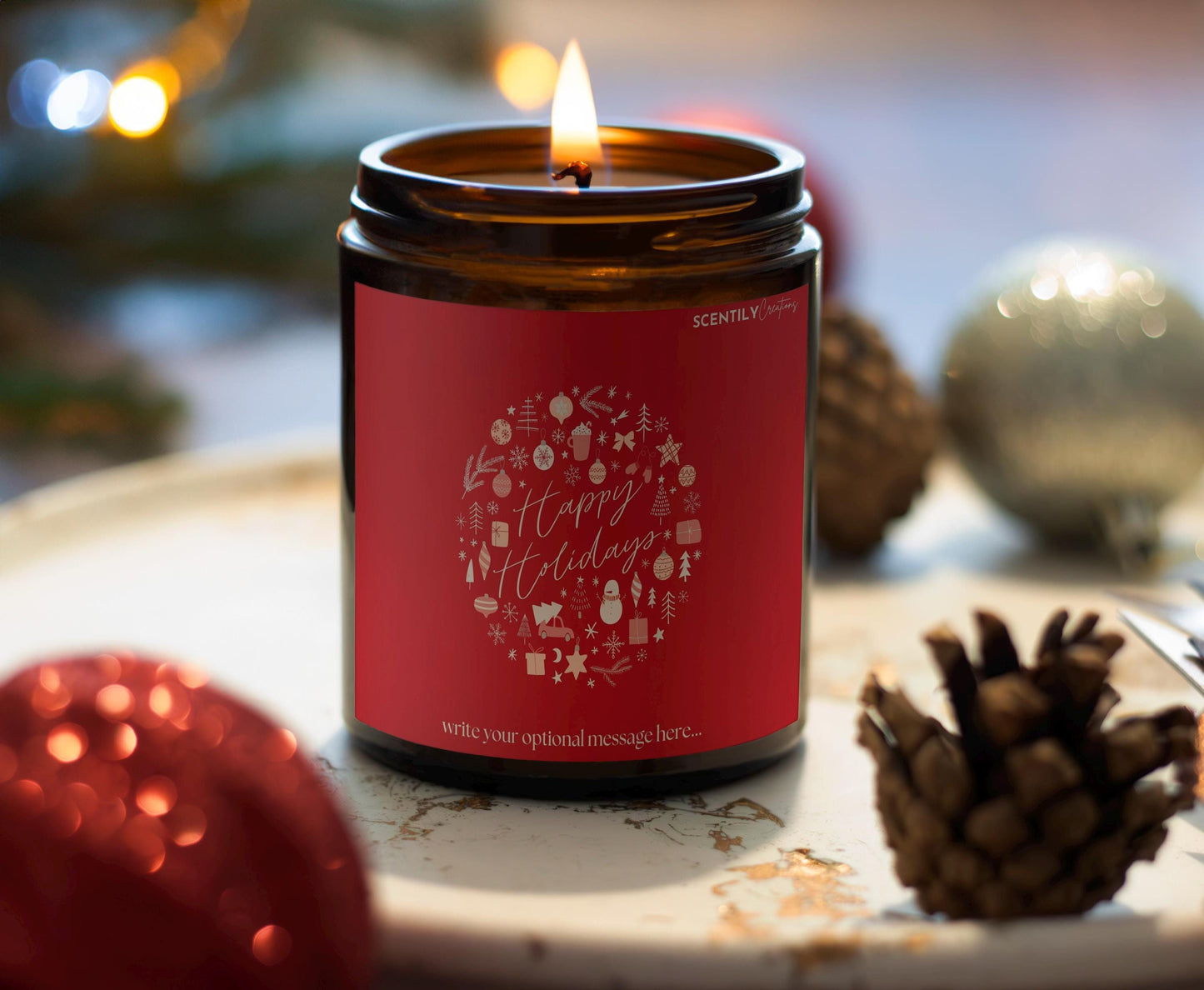 Happy Holidays Bauble Scented Candle