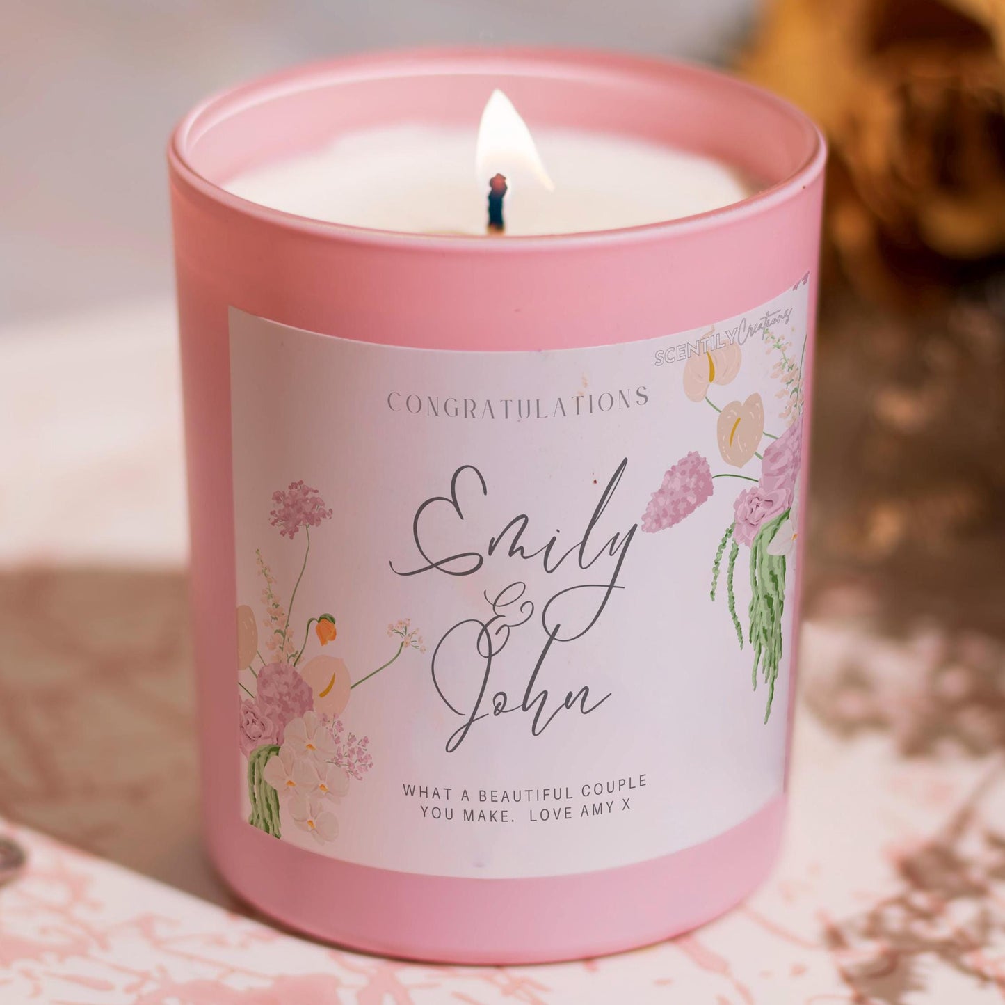 Congratulations Names Scented Candle