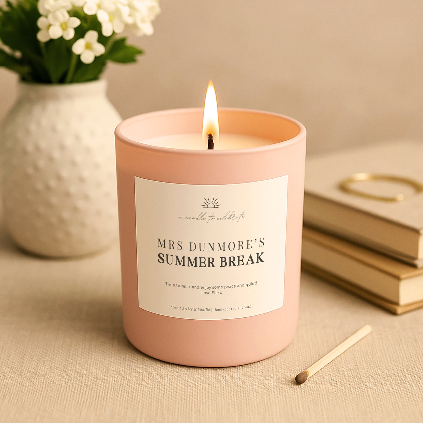 Summer Break Teacher Candle