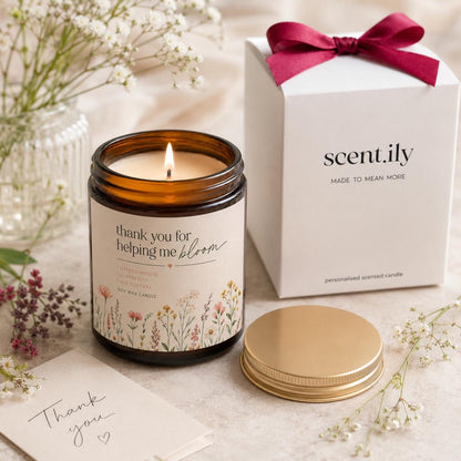 Teacher Appreciation Candle – Personalised Soy Candle With Custom Message | Luxury Scented Gift