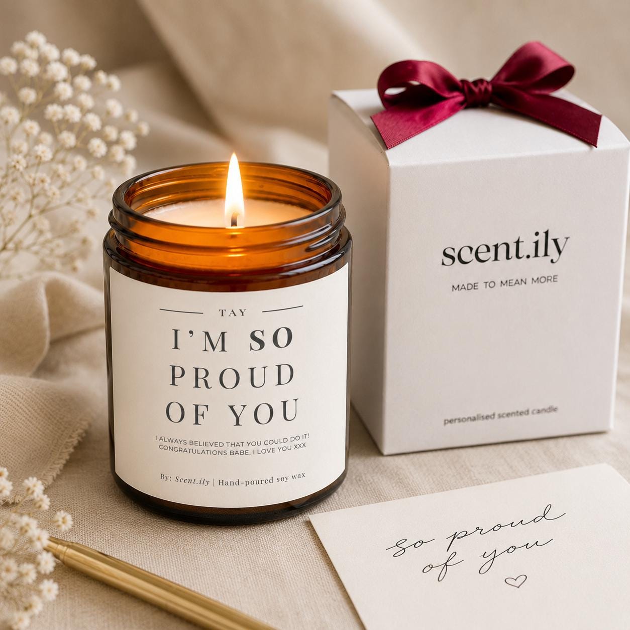 I'm So Proud of You Amber Candle