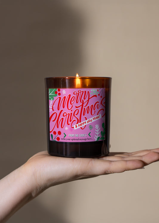 Pink Christmas Season Candle