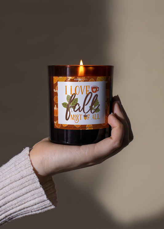 I Love Fall Autumnal Cosy Scented Candle