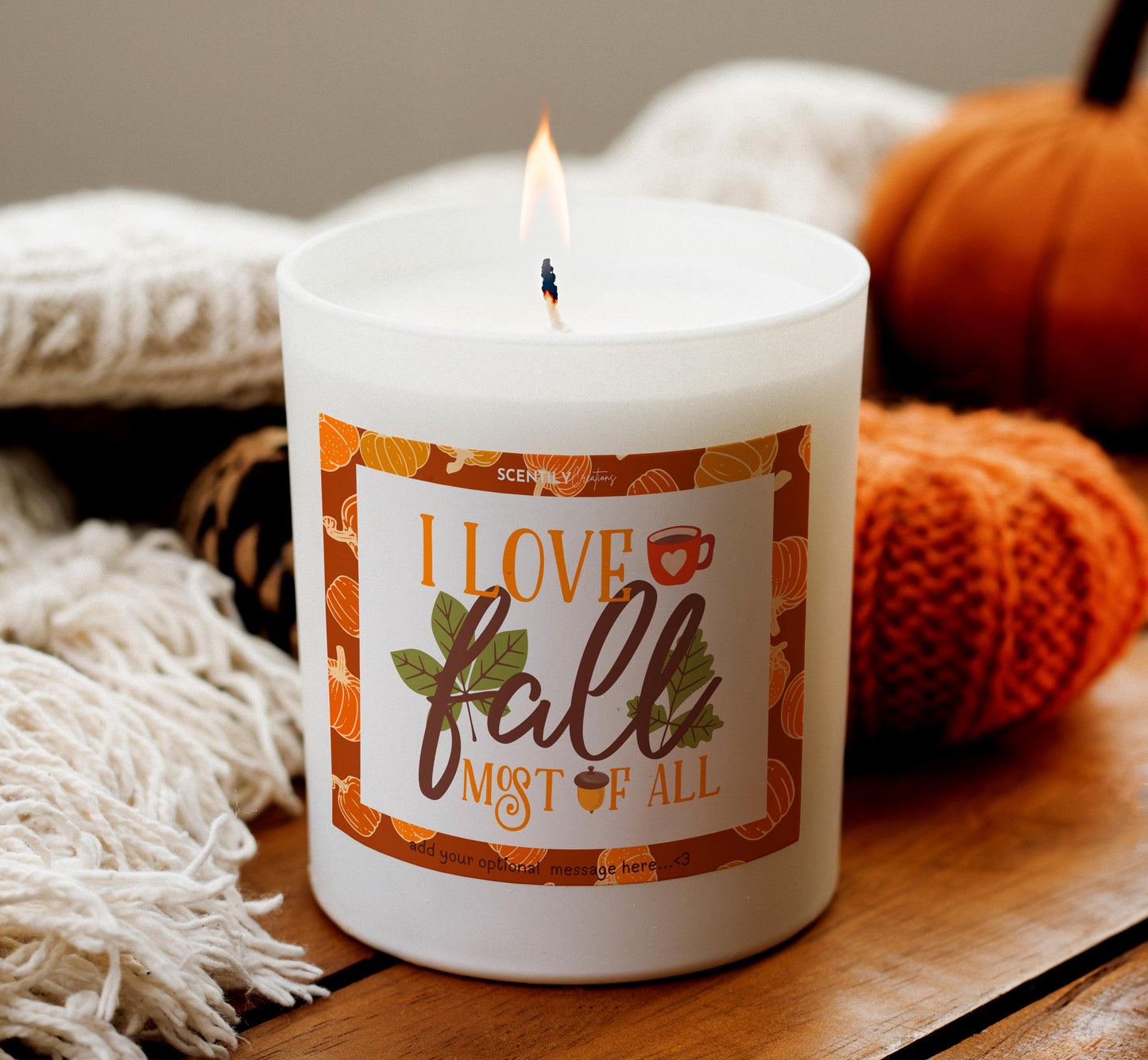 I Love Fall Autumnal Scented Candle