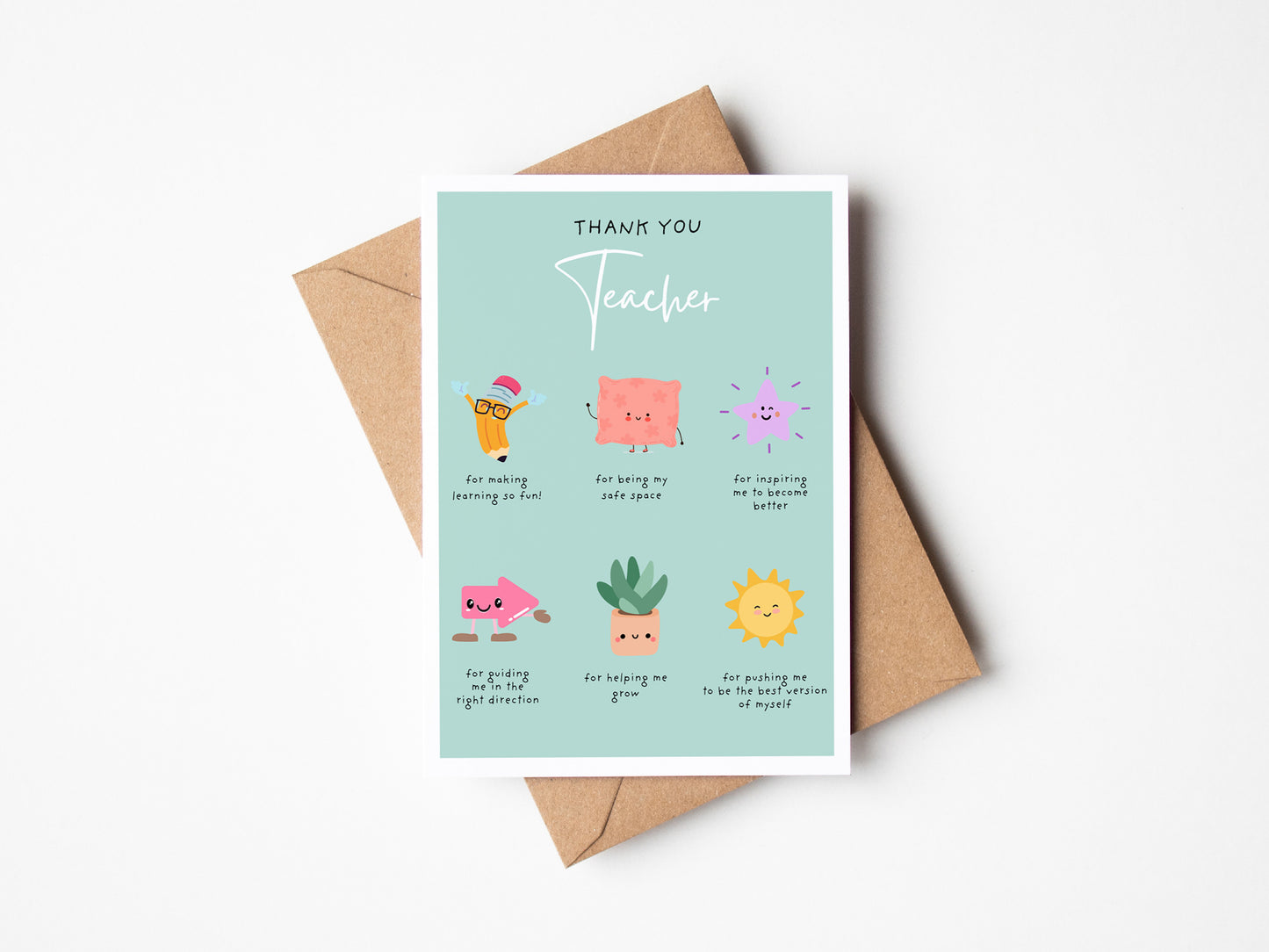 Handwritten Thank You Teacher Card