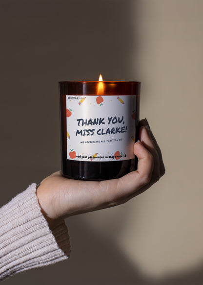 Apples and Pencils Thank You Scented Candle