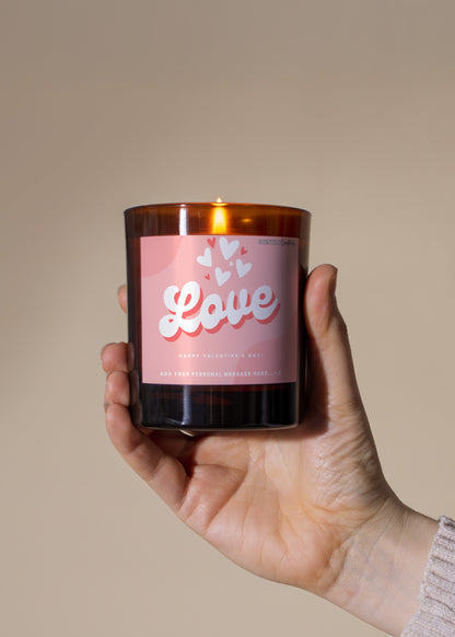 Valentine Bubble Love Heart Candle