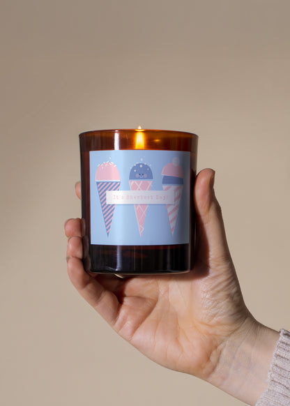 Happy Birthday Ice Cream Candle