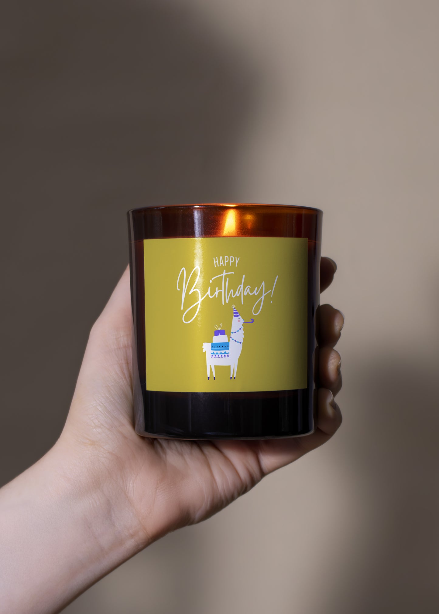 Happy Birthday Llama Candle
