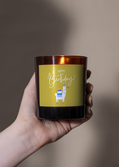 Happy Birthday Llama Candle