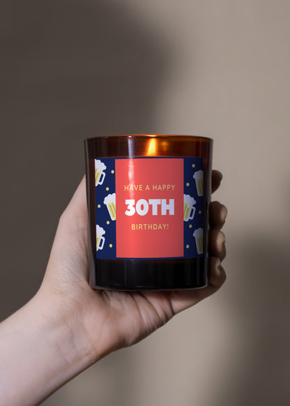 Happy Any Age Birthday Beer Candle