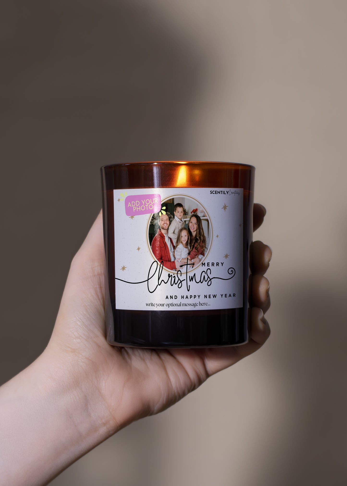 Your Photo Merry Christmas Scented Candle