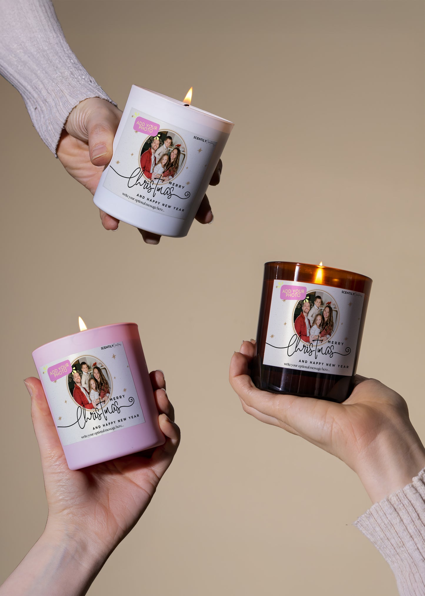 Your Photo Merry Christmas Scented Candle