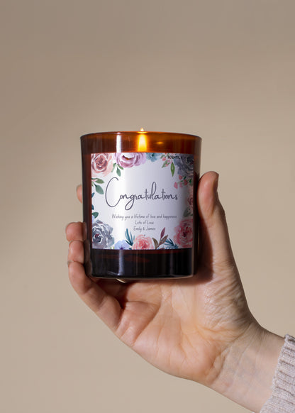 Floral Border Congratulations Scented Candle