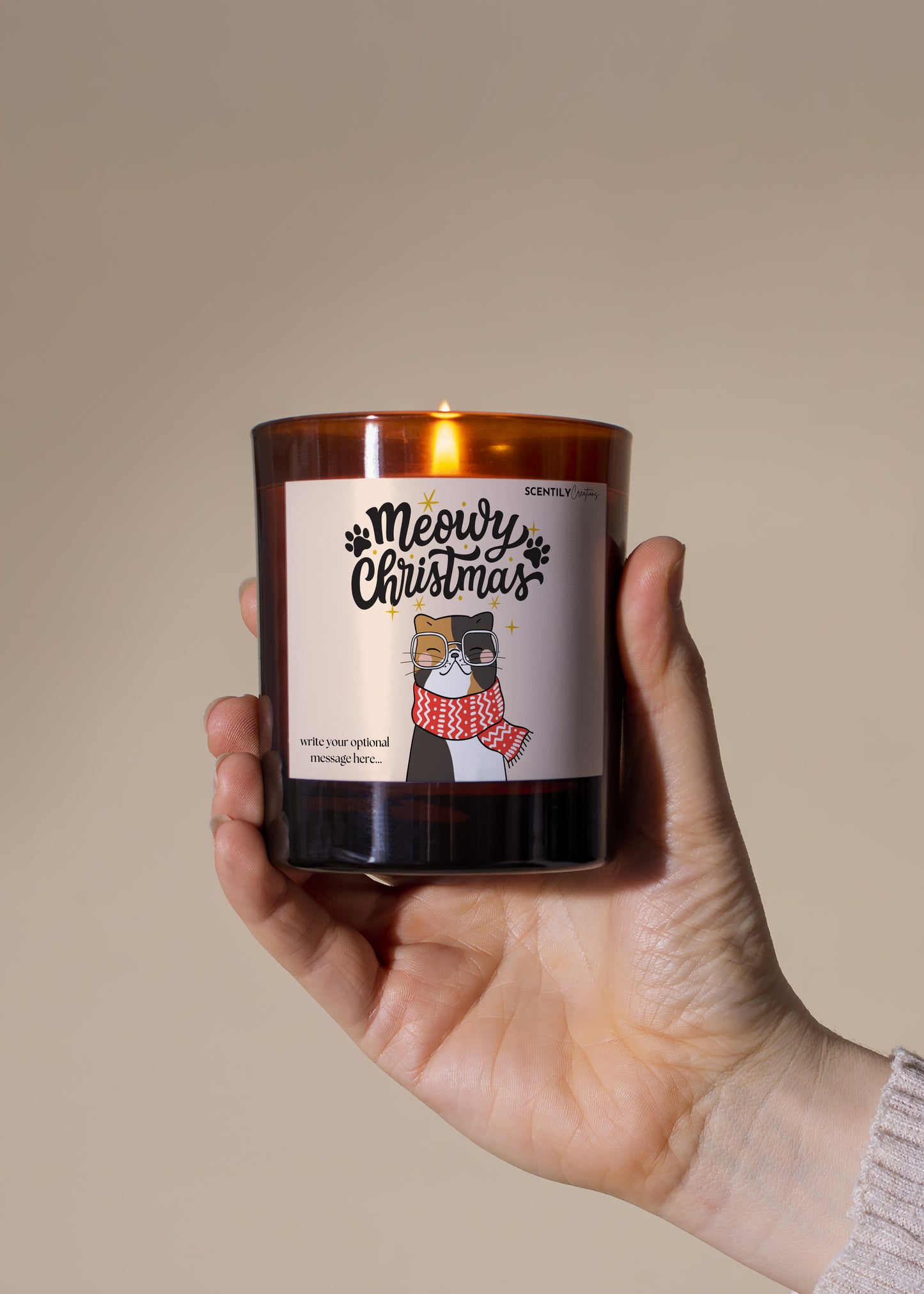 Cat Scarf Christmas Scented Candle