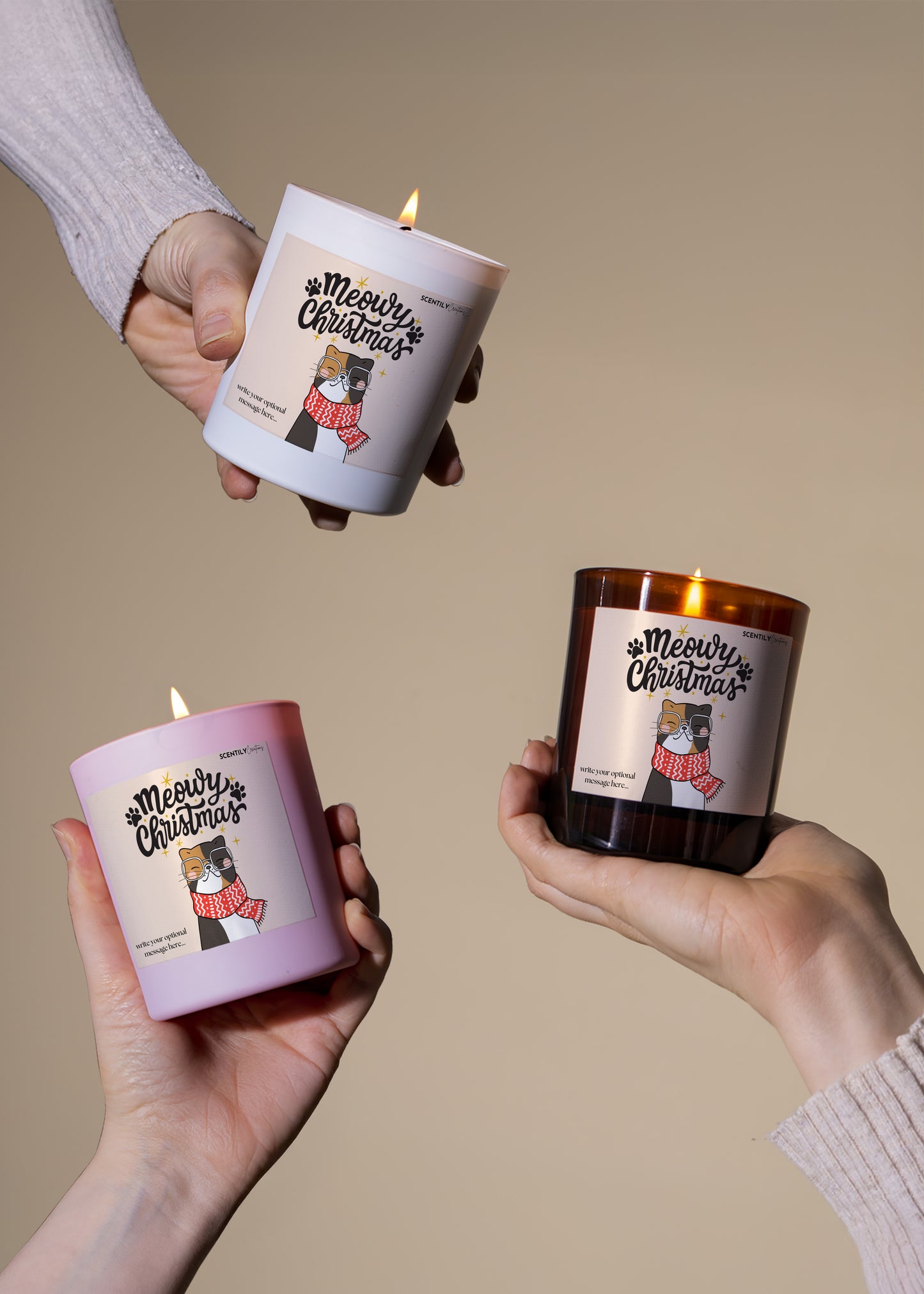 Cat Scarf Christmas Scented Candle