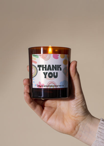 Cute Print Thank You Scented Candle