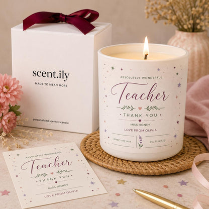 Teacher Appreciation Candle – Personalised Soy Wax Gift | End Of Year Present