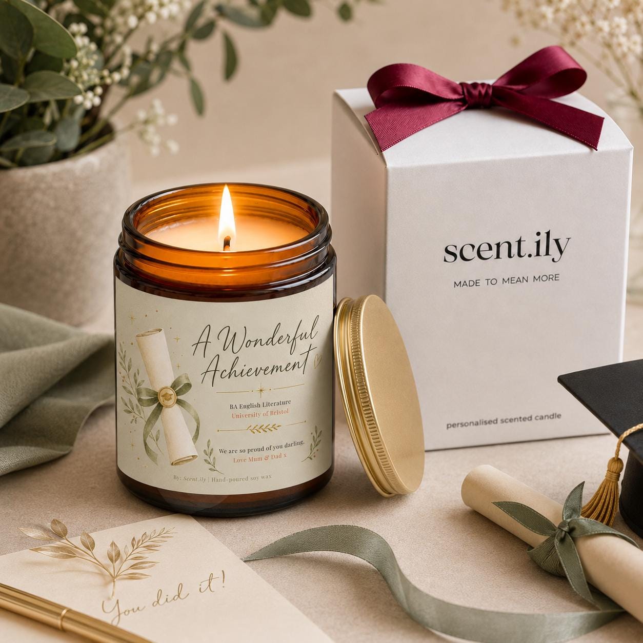 Personalised Congratulations Candle