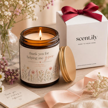 Teacher Appreciation Candle - Personalised Soy Candle With Custom Message & Luxury Gift Box