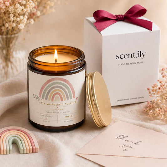 Wonderful Teacher Rainbow Candle