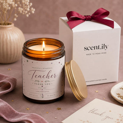 Teacher Thank You Candle | Personalised Soy Wax Gift For Teaching Assistant & Mentor