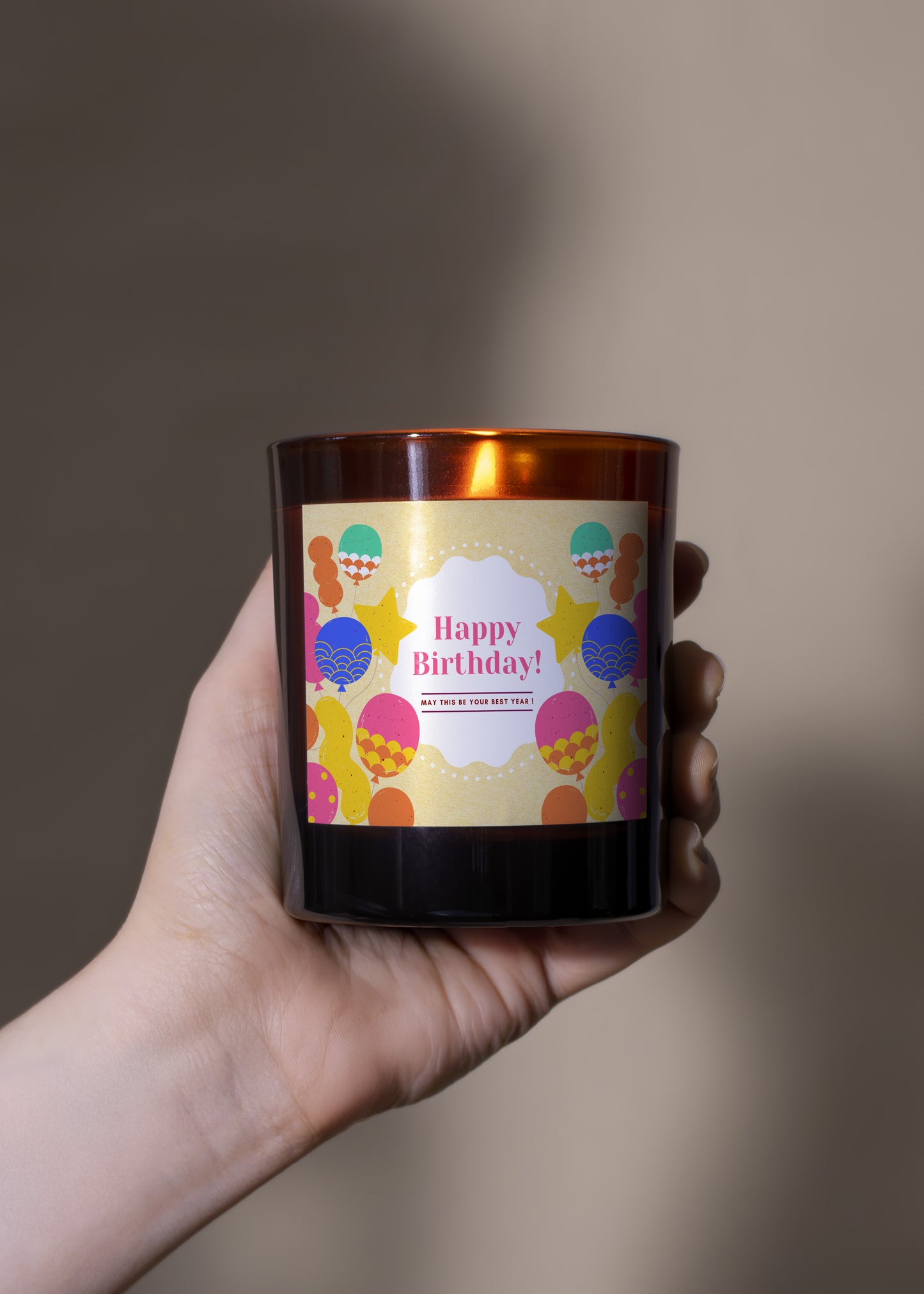 Happy Birthday Balloons Candle