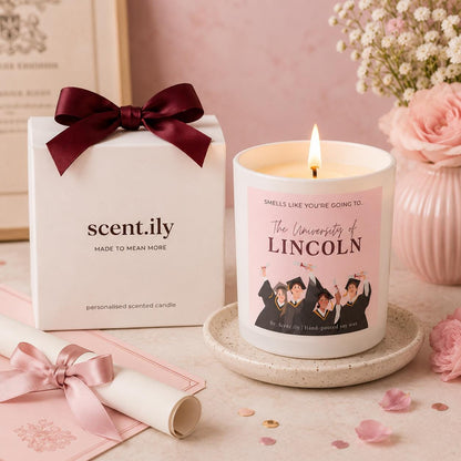 Pink Personalised Graduation Candle