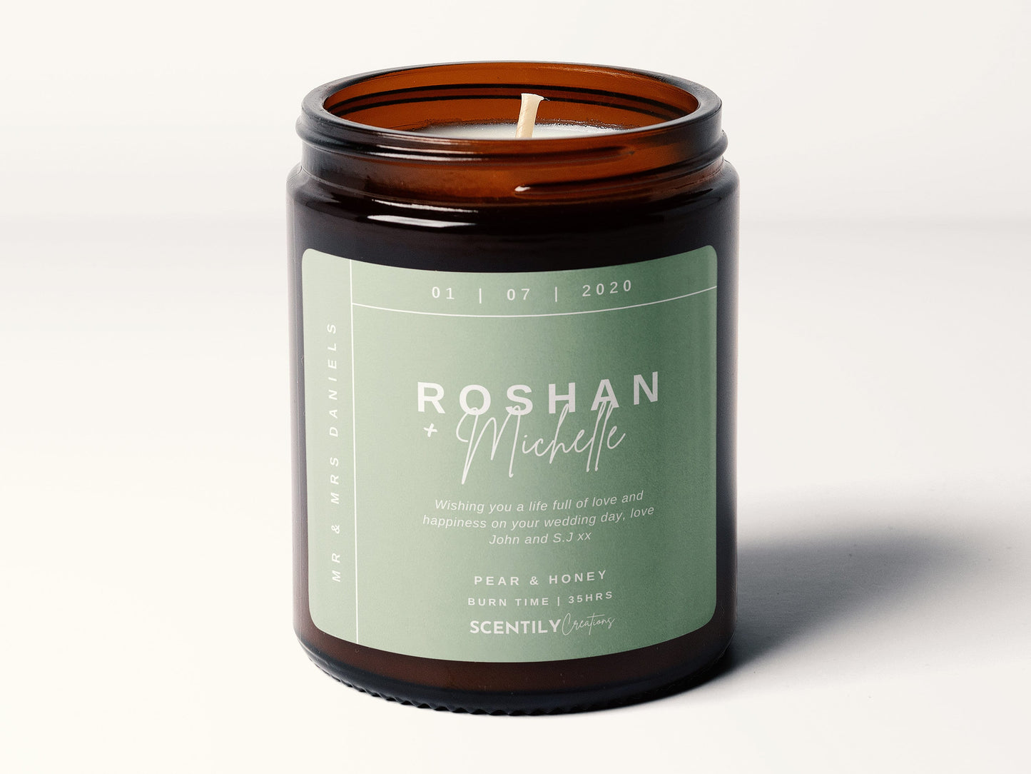 Names Date Location Celebration Candle