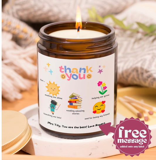 Best Teacher Emoji Thank You Scented Candle