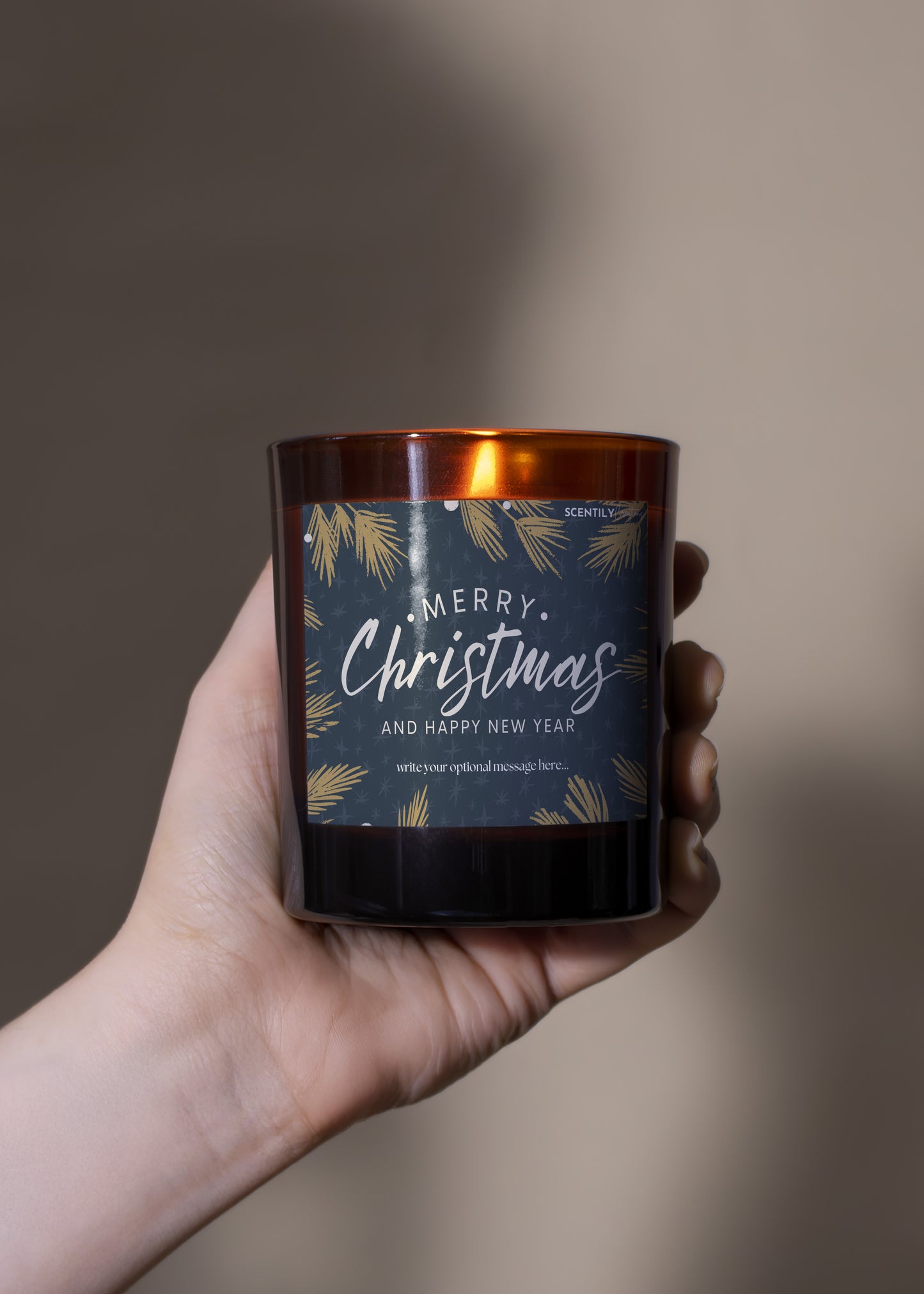 Merry Christmas Golden Branches Scented Candle