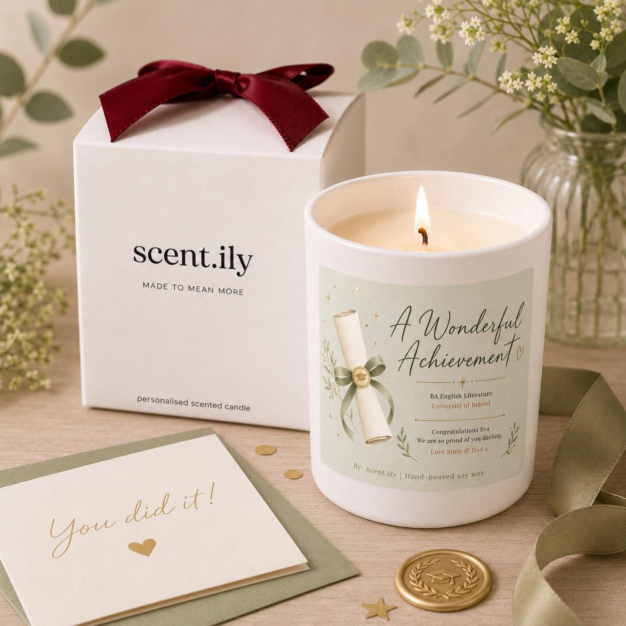 Sage Achievement White Candle